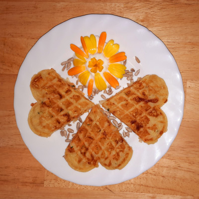 Waffeln mit Sonnenkern.Mehl