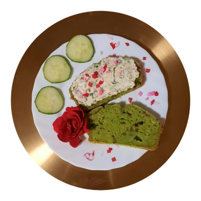 Erbsenbrot mit Rosen.Käse Erbsenbrot mit Rosen.Käse